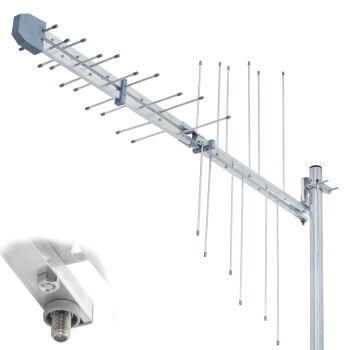 Antena TV logarytmiczna 2HV - 32 elementy z gniazdem F