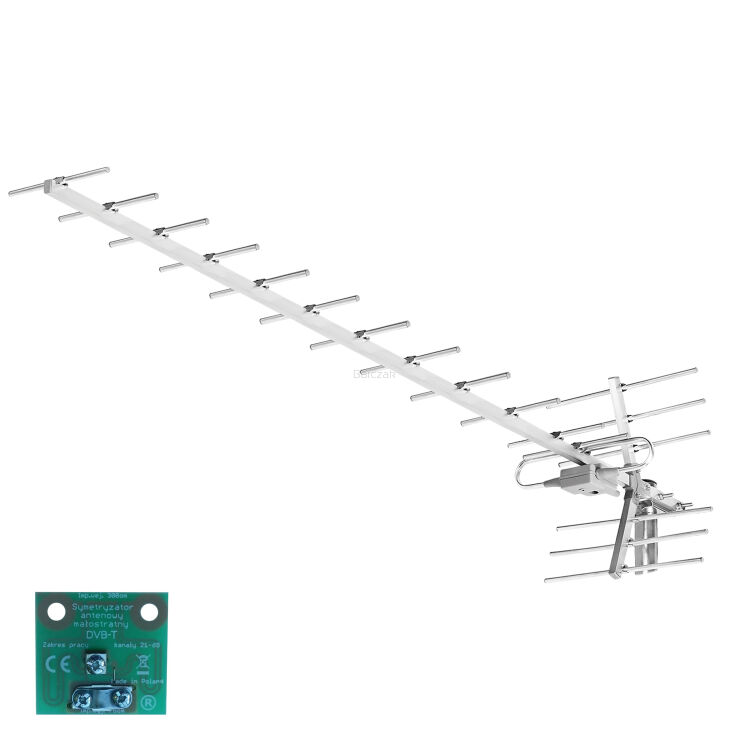 Antena Yagi 19 elementów z symetryzatorem na tył (zaciski)