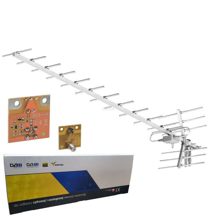 Antena Yagi 19 el. ze wzmacniaczem na F KARTON